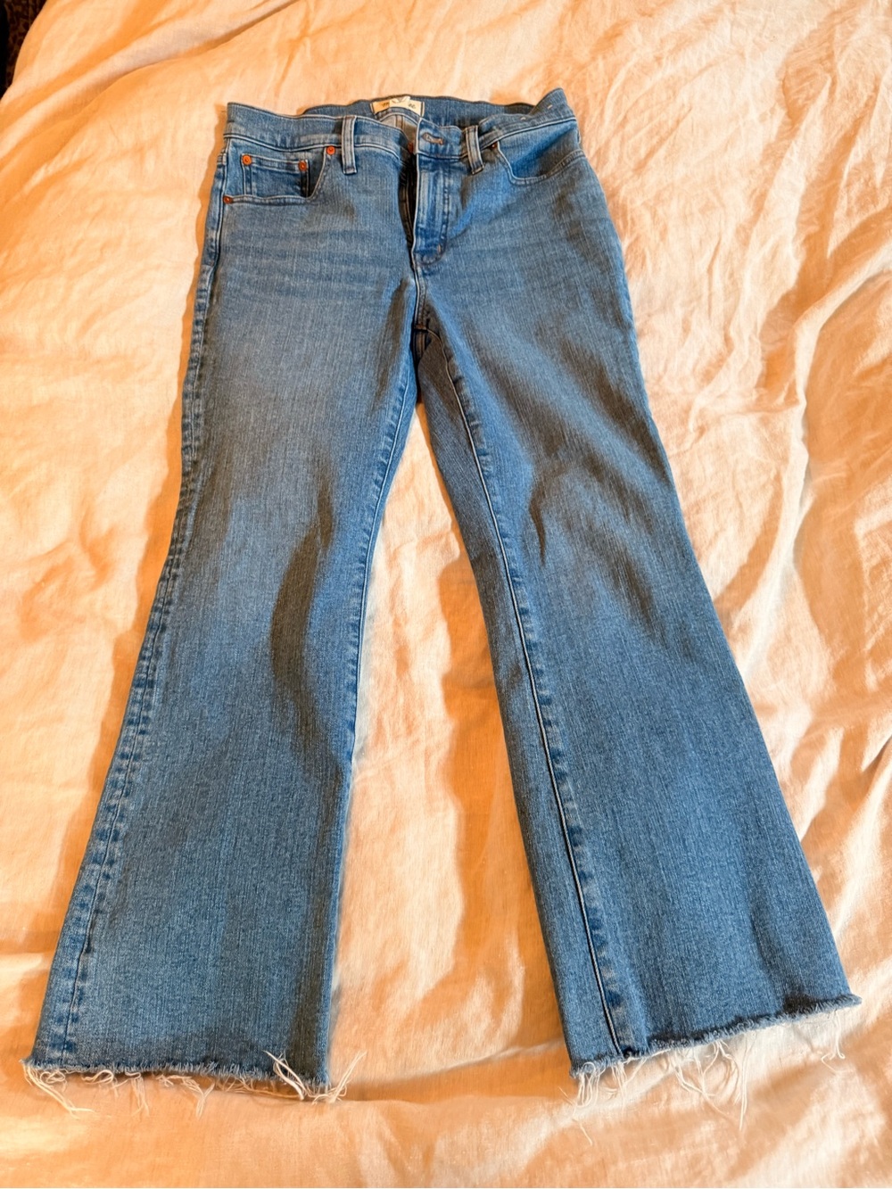 Madewell Light Blue Wide-Leg Jeans with Raw Hem